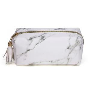 China Wear Resistant Travel Portable Marble PU Makeup Bag factory