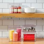 Fridge Storage Organizer Box Containers Hinged Lid For Shelves Cabinets, Holds