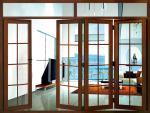 UPVC PVC Foldable Sliding Glass Doors 3 Panel Bi Fold Doors Electrophoresis