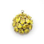 Fashion Sterling Silver Yellow Citrine Cubic Zircon Pendant Charm Necklace