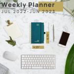 4.33'' x 6.69'' Hardcover Weekly Planner 2023 2023 Paficic Green