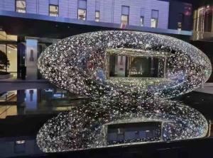 China LED Stainless Steel Metal Landscape Sculpture 5.0 Meter Length factory
