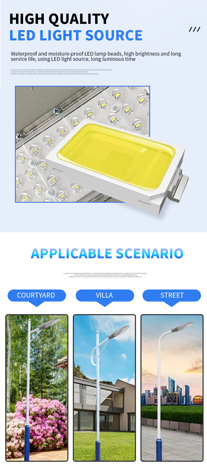 30w 40w 60w 50 Watt AC Led Street Light Fixture Die Cast Aluminum 63Cm