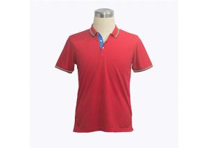 China Summer Men's Cotton Polo Shirts Two - Ply Slim Fit Silk Meah , Screen Printing factory