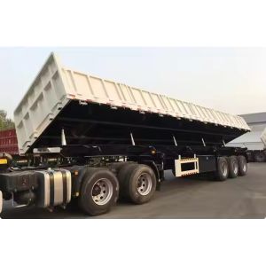 China Mechanical Suspension Payload 70T Side Unloaded Tri-axle Tipper Trailer on sale