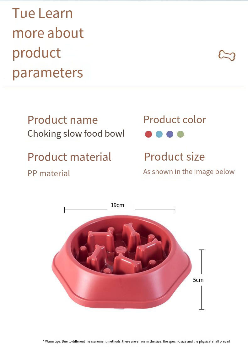 Pet PP Bone Shaped Slow Food Bowl Non Slip Small And Medium Sized Dog Bowl