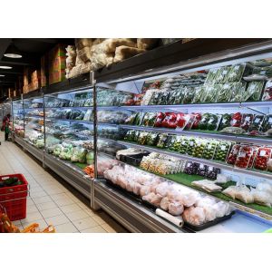 Green Multideck Air Curtain Open Deck Display Fridge For Convenience Shop