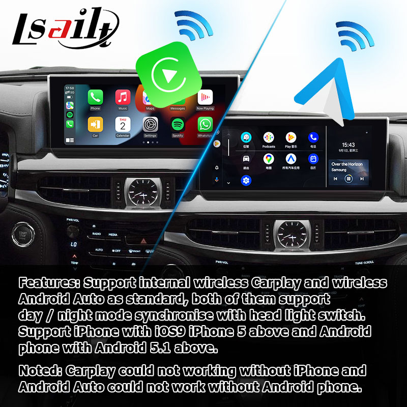 Lexus LX570 LX450d wireless carplay android auto multimedia interface screen mirroring Lsailt