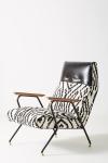 Maura Printed Quentin Fiberglass Lounge Chair With Leather Headrest