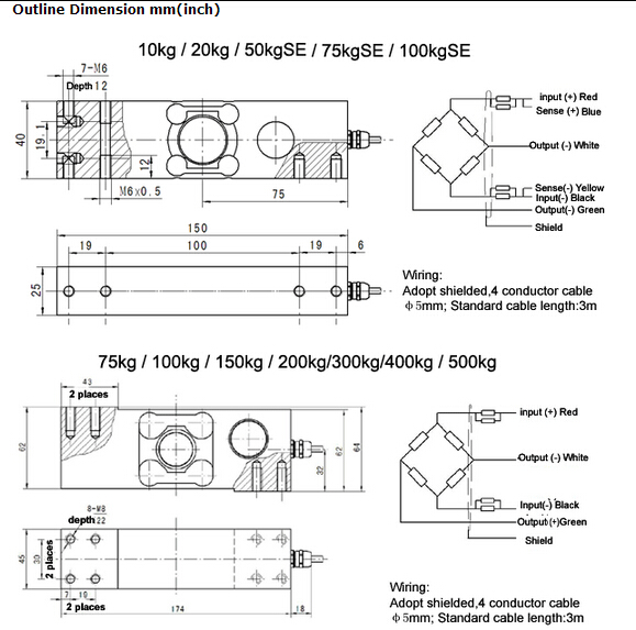 stainless steel load cell 6G C3 100kg 200kg 300kg 500kg stainless steel weight sensor