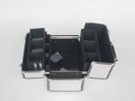 Aluminum Beauty Case With Gray Frame Silver Makeup Case Portable Handle To