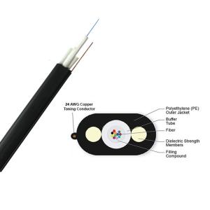 China Toneable Dielectric Aerial Fiber Drop Cable FTTP With 24AWG Copper Wire factory