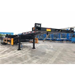 White 4 Axle Intermodal Container Chassis JOST Fixed Skeletal Trailer