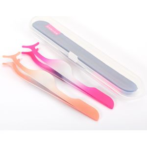 Reusable False Eyelash Clamp , SS Rose Gold Lash Tweezers