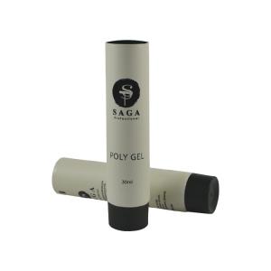China 50 100 ml cosmetic container hand cream packaging bamboo lid long cosmetic plastic tube factory