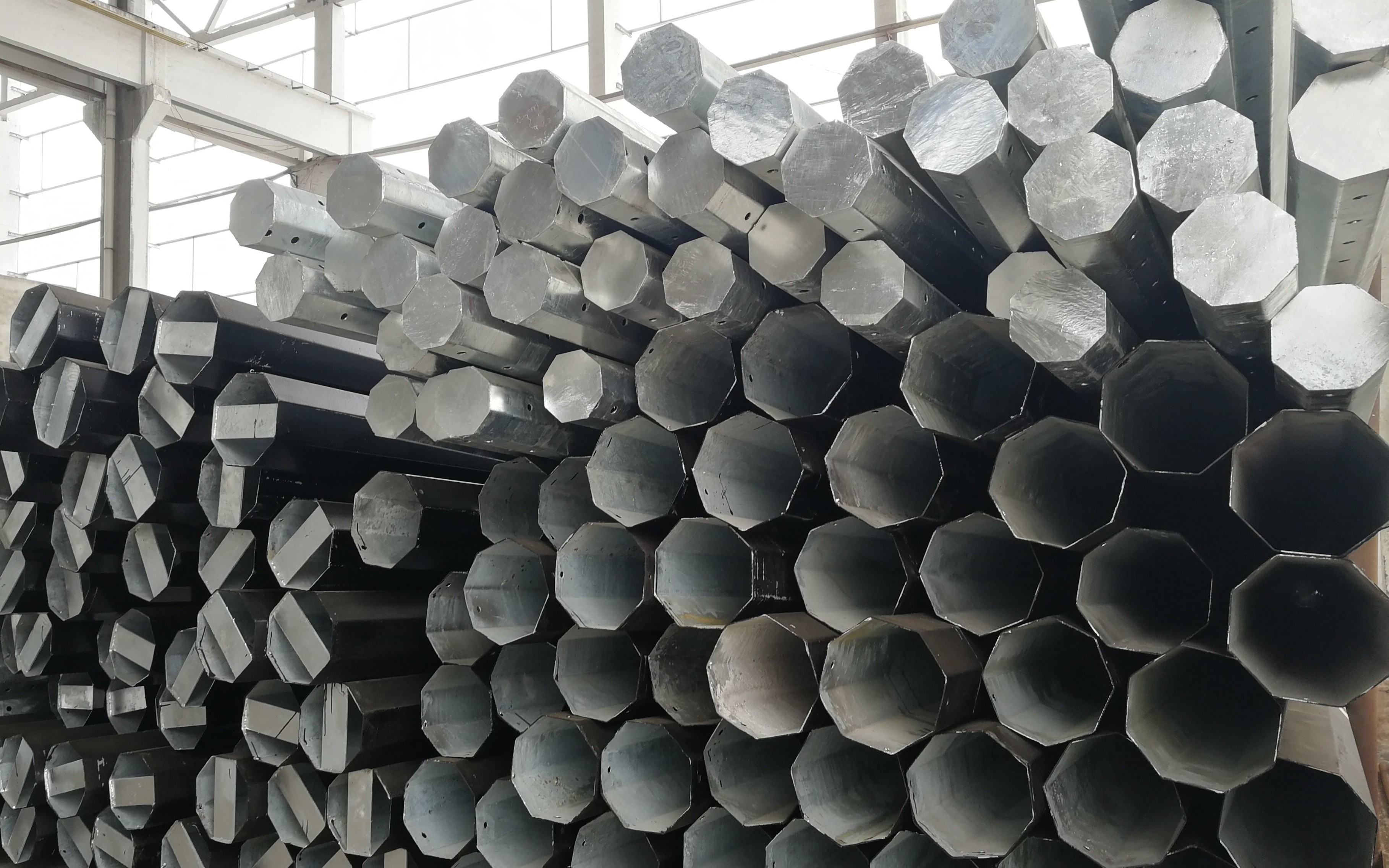 ASTM A36 Polygonal Electric Steel Pole Dominican Steel Poles 10kN