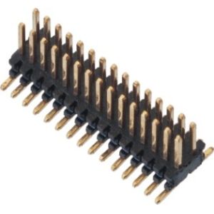 SMT LCP 0.80*1.20 Pin Header Black Dual row With CAP H=1.4 Reel packing Gold