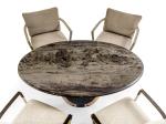 Modern Restaurant Patio Furniture Marble Top Round Dining Table With Metal