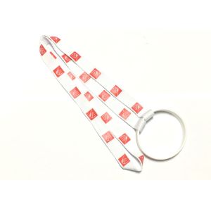 China Silk Screen Custom Polyester Lanyards Red Pattern Printing Silicone Wristband factory