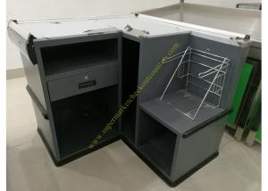 China Design Express Checkout Counter Desk Supermarket Money Counter Equipment Gray Color factory