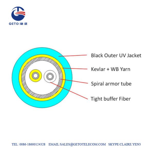 China Plenum Armored Spiral Steel Adss Om3 Distribution Cable factory