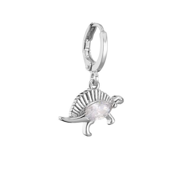Micro Sterling Silver Crystal Jewelry Inlaid Zircon Retro Dinosaur Dangle