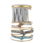 Affordable Multi Stack Polka Dot Blue Leather Bracelet Gold Cuff Adjustable Size