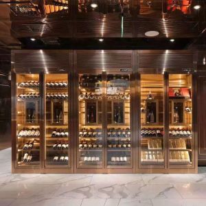 Modern Luxury Stainless Steel Wine Cabinet Constant Temperature Humidity 15