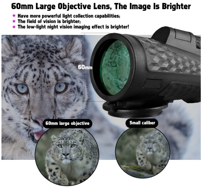 Monocular Telescope 12X50 Waterproof Telescope, High Definition Prism, Adults Compact Monocular with Phone Holder a