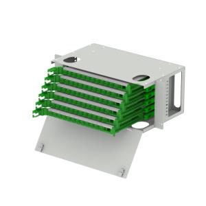 China 12-144 Cores Capacity 19-Inch Patch Panel Made of Cold Rolled Steel for Fiber Optic Equipment factory