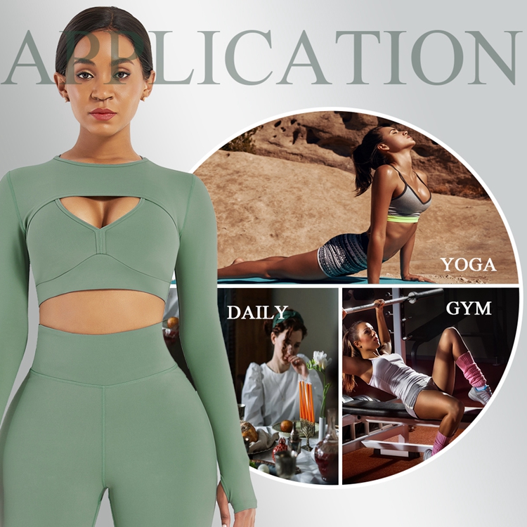 Polyester/Spandex Fabric HEXIN Seamless High Waist Women Yoga Set for Gym Fitness