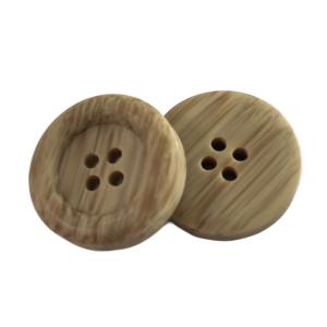 China Round Shape Fake Wooden Polyester Buttons Four Hole 36L Customized Color With Rim factory