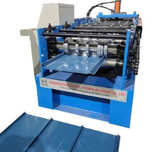 China Steel Sheet Roll Forming Machine For Standing Seam Metal Roofing Snap Lock Panel Production on sale