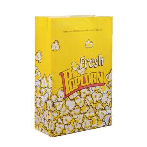 China Biodegradable Flat Bottom Popcorn Kraft Paper Food Bags 2 LB 3 LB factory