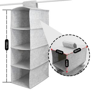 China 4 Shelf Felt Foldable Hanging Closet Organizer For Hat Storage factory