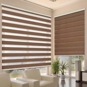 China Slat Zebra Roller Blinds Fabric Dual Layer Shades Venetian Style factory