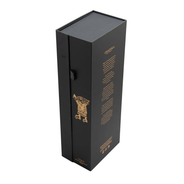 Custom Printed Logo Black Magnetic Paper Wine Packaging Box With Embossed Sponge Lining