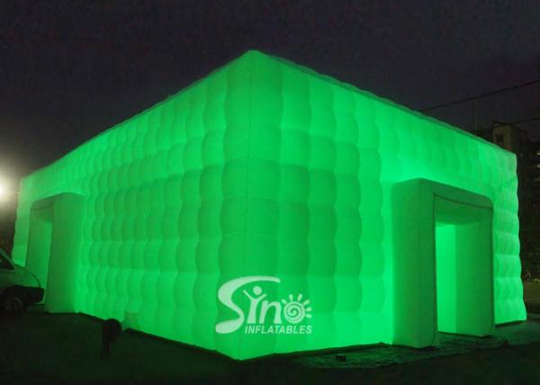 20x11m large cube inflatable wedding party tent with LED lights N movable doors