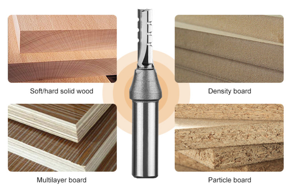 Tungsten Carbide CNC Milling Cutters Wood Router Bits With 3 Teeth