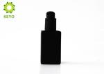 Square Shape Matte Black Glass Pump Bottles 120ml For Body Serum / Essential Oil