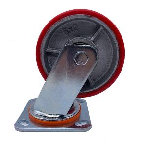 China 4 Inch Cast Iron PU Tread Swivel Caster factory