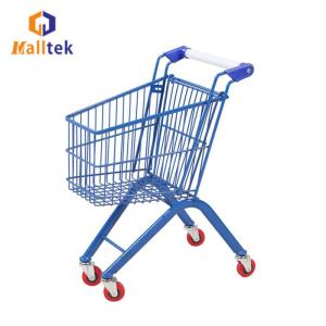 China Metal Powder Coating Supermarket Shopping Trolley Colourful Kids Ride With Toy factory