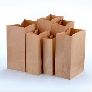 China Disposable paper bag Kraft paper bags for bread hamburger packing bag factory