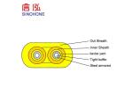 Tight Multimode Duplex Fiber Optic Cable , Flat Fiber Optic Cable Aramid Yarn