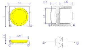 China Multi Color High Lumen 36v 30ma 180lm 3030 Led Chip Rgb For Sports Lamp factory