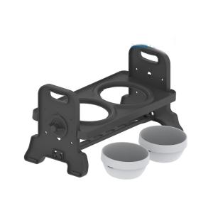 China Height Adjustable Pet Double Bowl Tilt Feeding Rack Stainless Steel factory