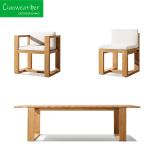 Modern Design Solid Wood Dining Set for Outdoor Furniture Teak Wood Side Chair