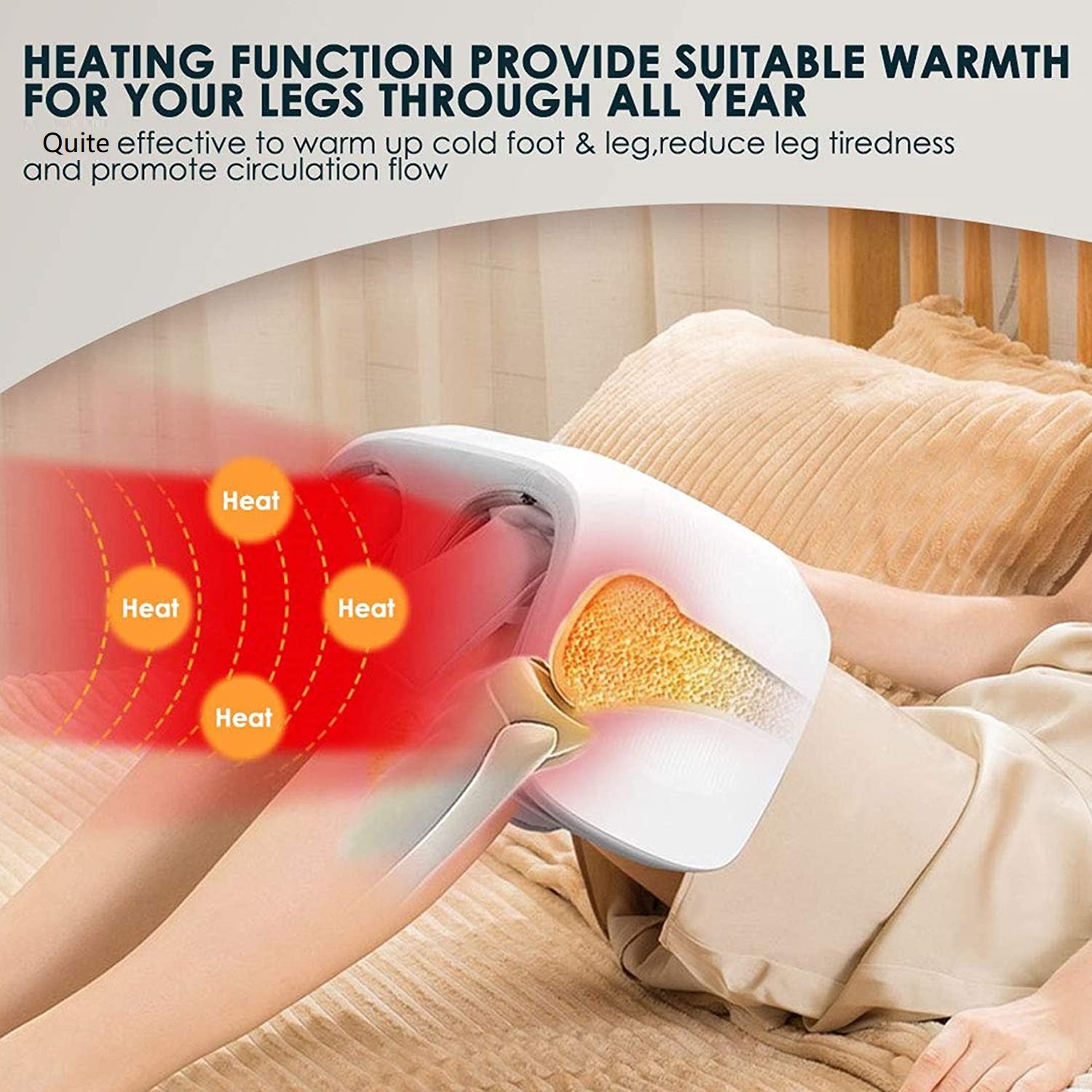 2600mAh Electric Heated Knee Massager Double Leg Percussion Massager For Knee Pain