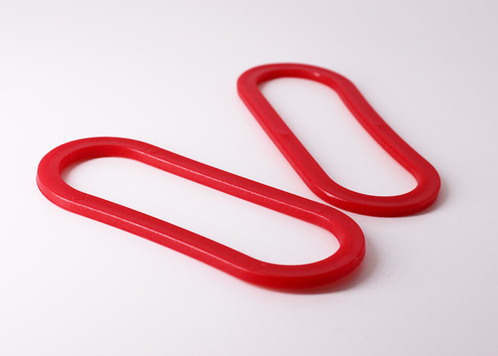 Red Solid Plastic Bag Handles For Die Cut Plastic Bags OEM service