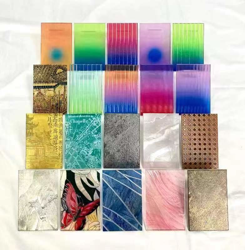 SAI Tempered Laminated Glass Decorative Shower Screen Partition Window Door Crystal Clear Fluted Reeded Texture Pattern